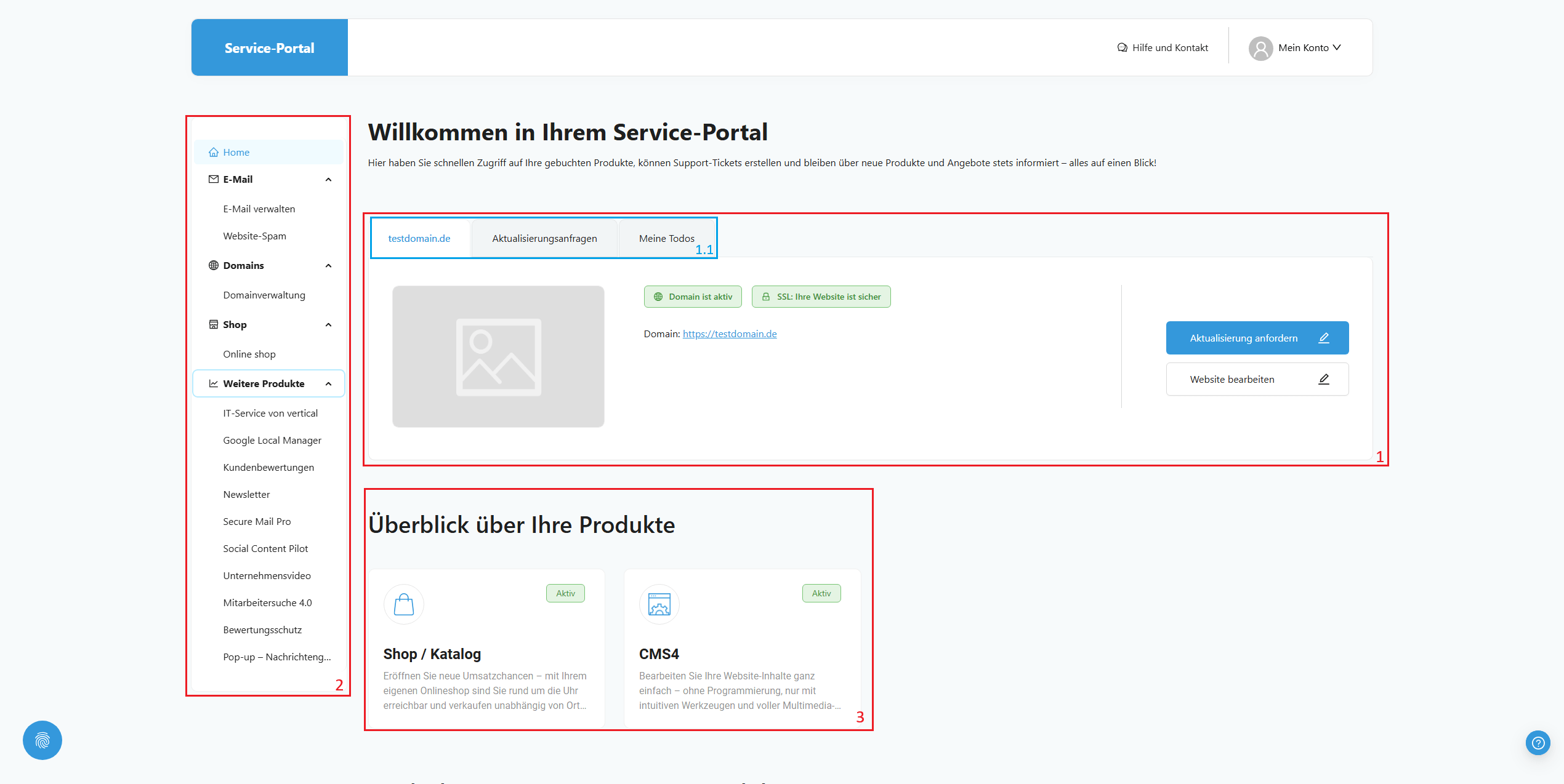 Service-Portal Übersicht